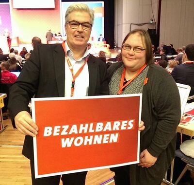 Markus Rupp und Anja Krug auf dem Landesparteitag in Stuttgart